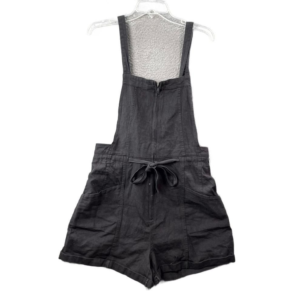 KanCan Liyana Denim Overall Shorts Womens XL Black Rigid Cotton Classic Workwear
